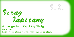 virag kapitany business card